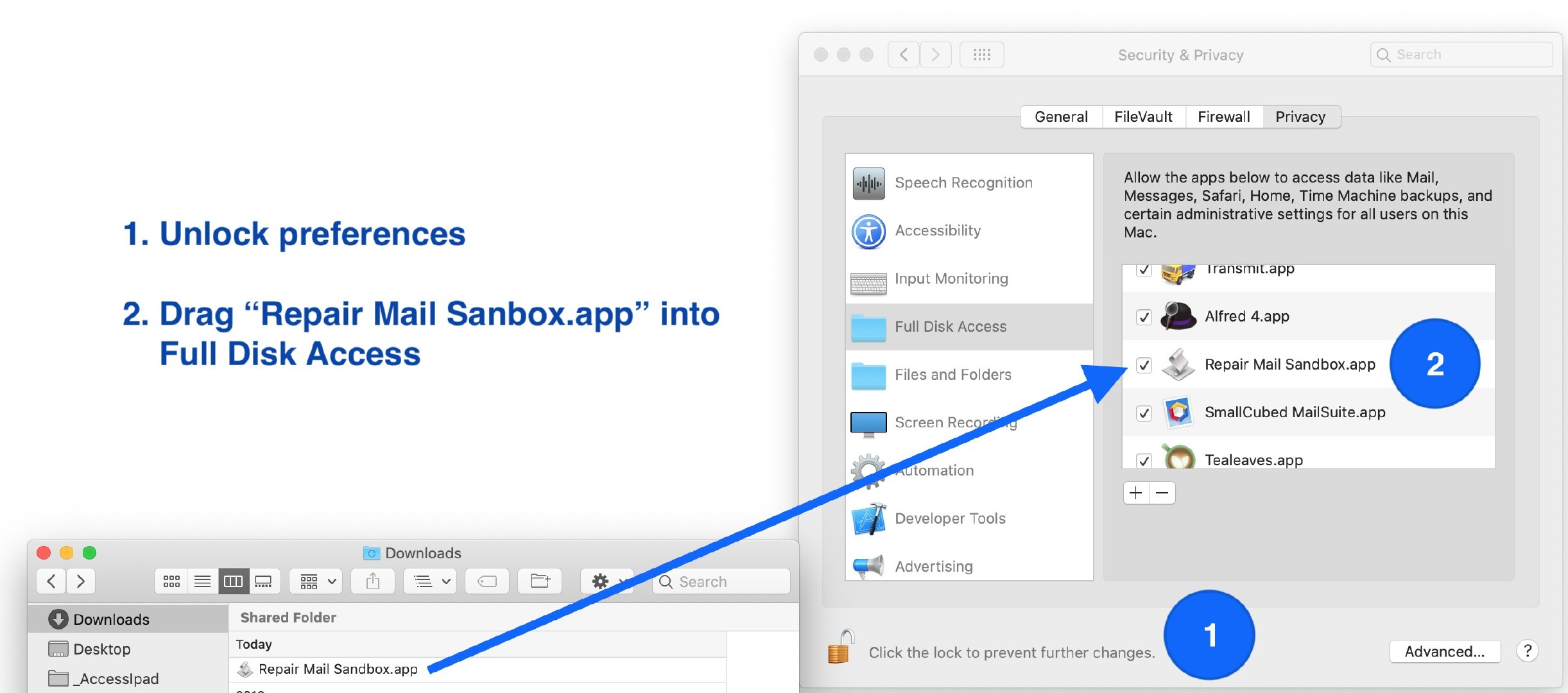 授予完全硬盘访问权限